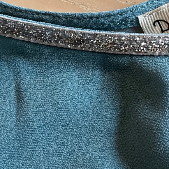 Mandee Aqua Cold Shoulder Blouse / Size Medium NWT - Picture 5 of 11